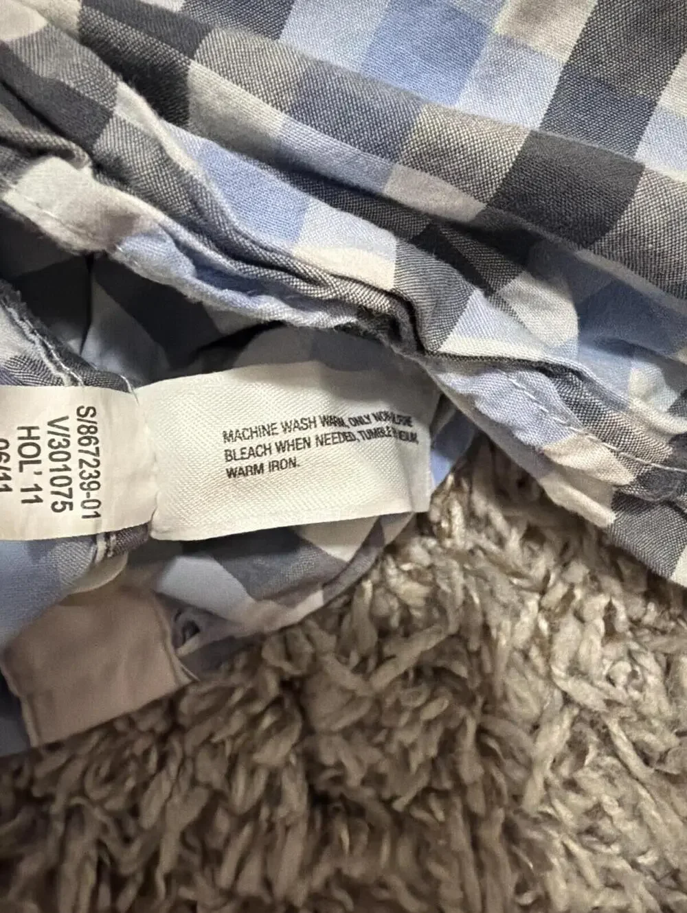 Gap Kids Boys Large Blue and Gray Plaid Short Sleeve Shirt